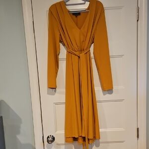 Eloquii Mustard Long Sleeve Dress 14